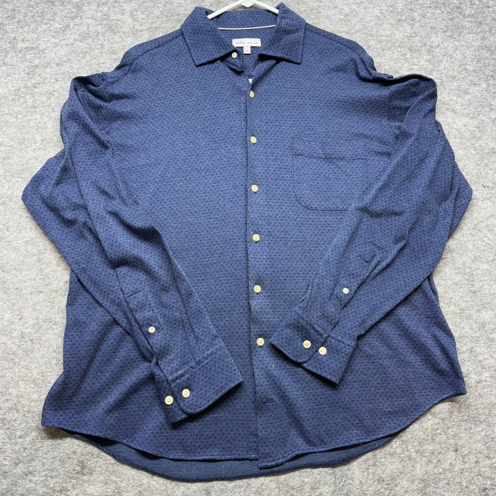 Peter Millar Crown Men Large Lite Ranger Abstract Print Long-Sleeve Cotton